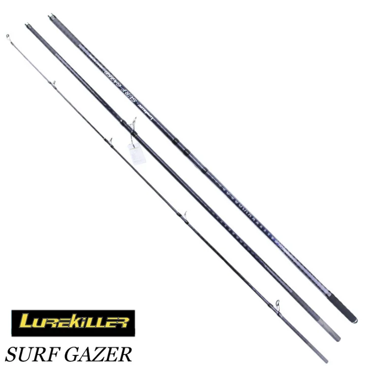 

Lurekiller Japan Quality 46T Hi Power X Carbon SURF GAZER Fuji Surf Rod 4.2M 3 Sections BX Surf casting rods 100-300G, Black