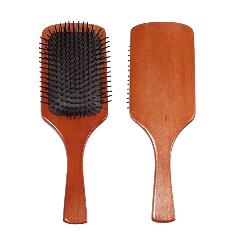 

Big Board Hair Comb Cushion Massage Care Scalp Wooden Hair Brush, Brown