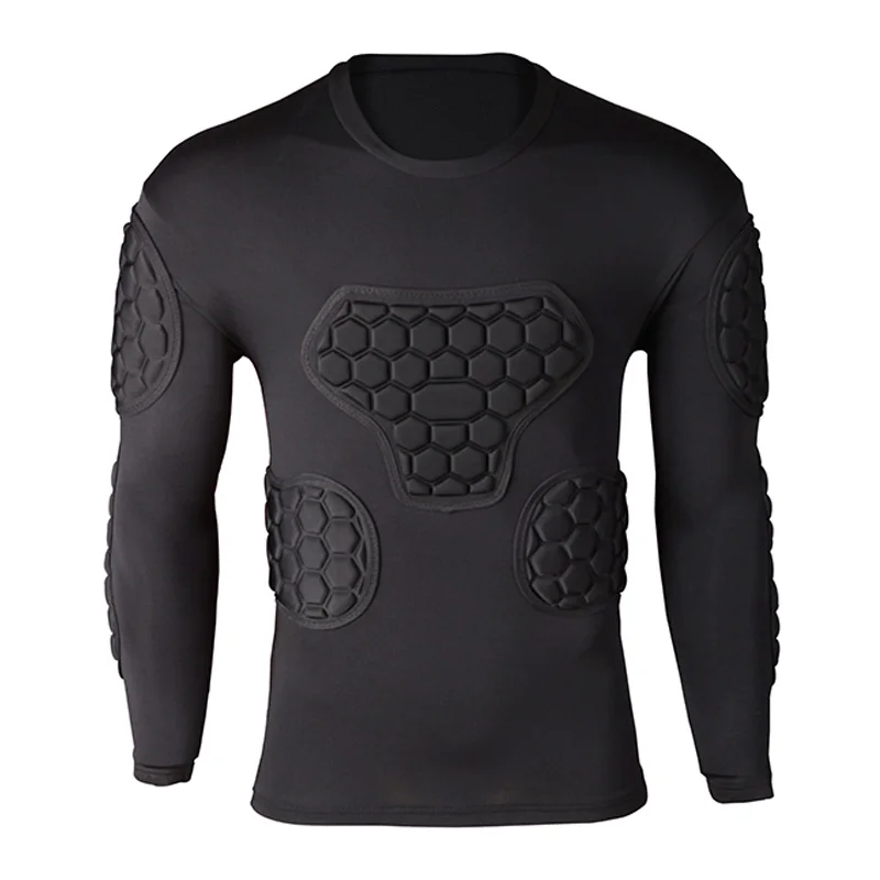

Soccer EVA Armor BodyShield Padded Compression Goalkeeper Jersey Pants Football Sportswear Top Jacket Pants, Black