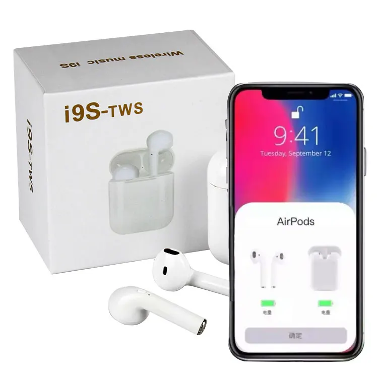 

universal i9s TWS Mini BT Wireless Earphone Headset With Charger Box for iPhone, White