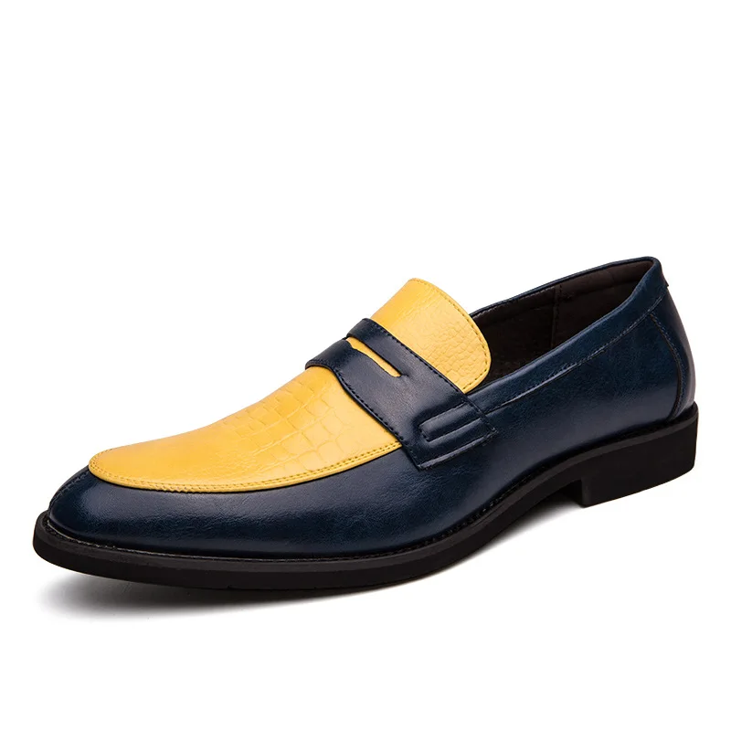 

2021 spring and summer men's new casual trend classic thick-soled leather shoes European and American large size wholesale, White blue, white red, yellow blue