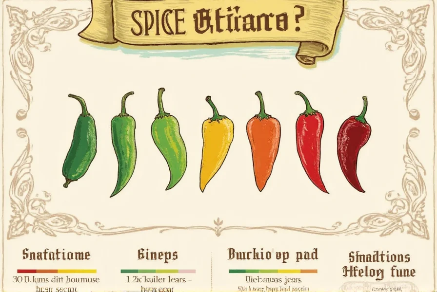 Kitchen safety tips illustrated with hot peppers