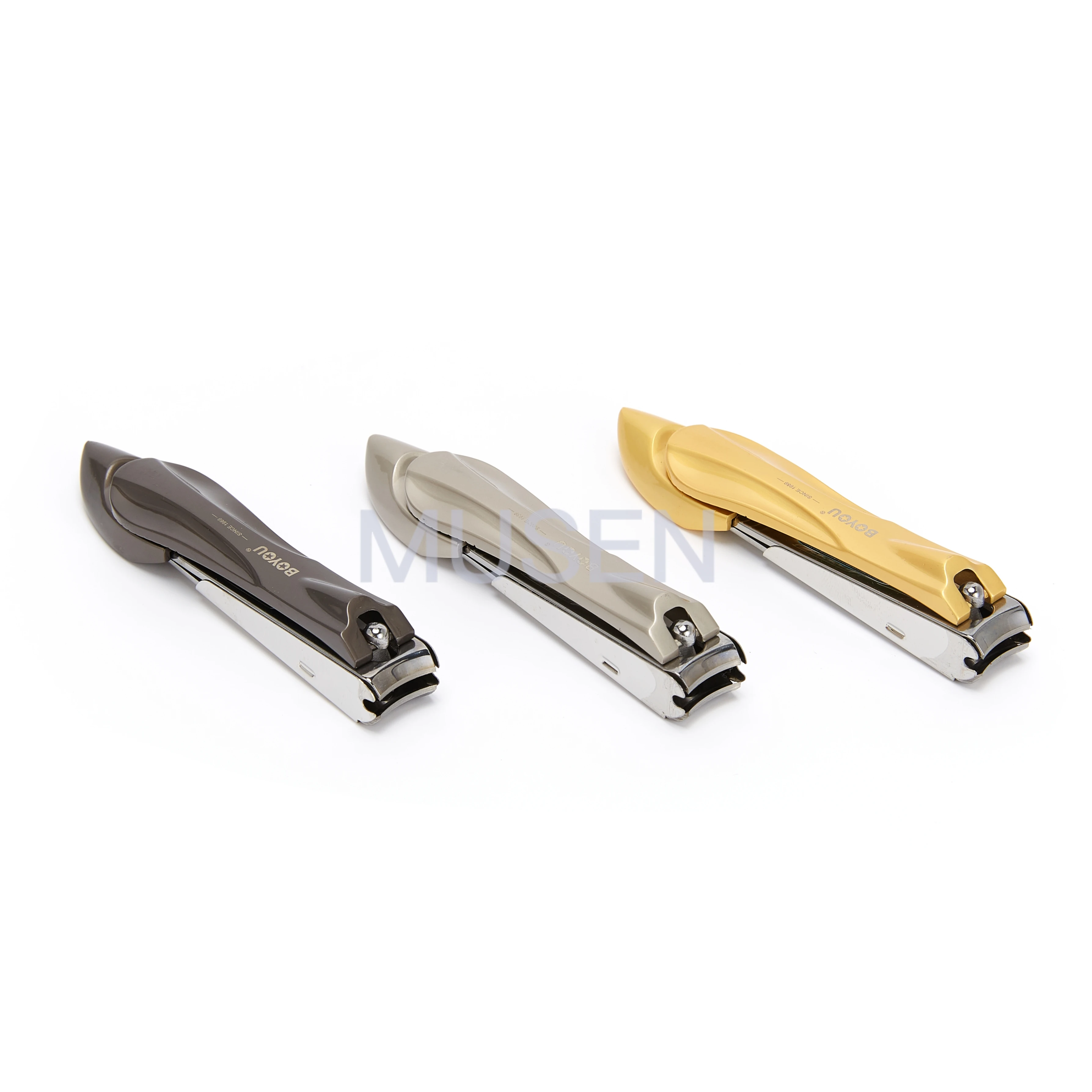 

stainless steel nail clipper sharp manicure pedicure tools with Nail File, 3 colors