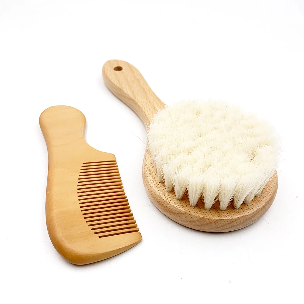 

natural wooden baby soft hair brush, Natural color