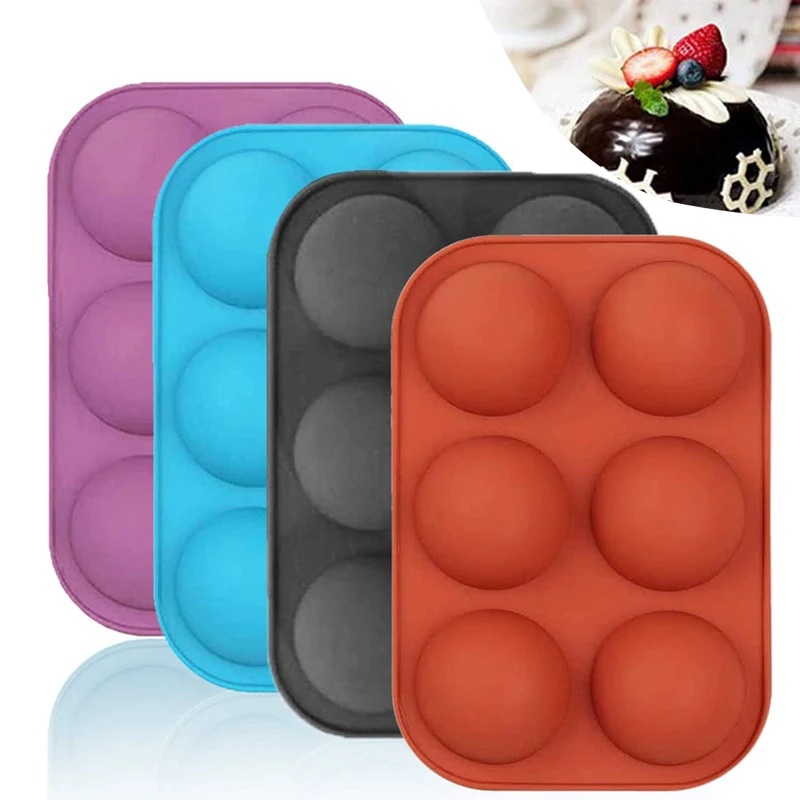 

6 Cavity Food Grade BPA Free 3D Silicon Cake Molds Baking Silicone Chocolate Bar Mould Candy Mold for Making Cocoa Bomb Jelly