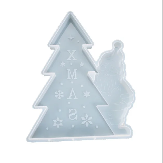 

DIY Crystal Epoxy Mold Christmas Tree Santa Claus Listing Decoration Theme Silicone Mold, White
