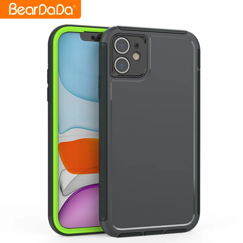 

2020 newest hot 360 protective mobile phone case shockproof cover for iPhone 11 case, Black, green,purple