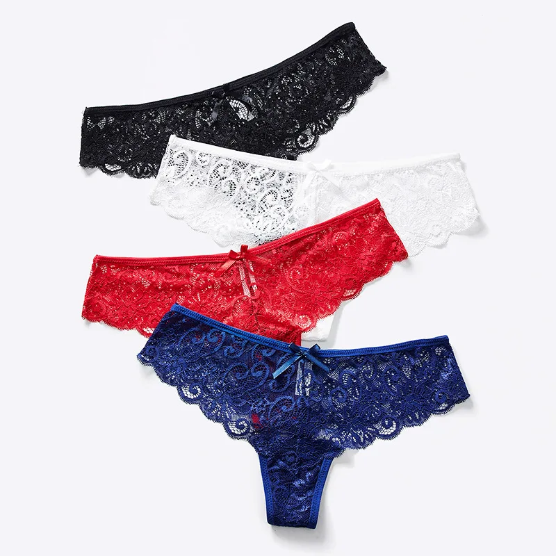 

Ladies Floral Lace Thong Panties Women T-Back Stretch Tanga Sexy Lace Thong spandex thongs, Black/blue/red/purple/cameo brown