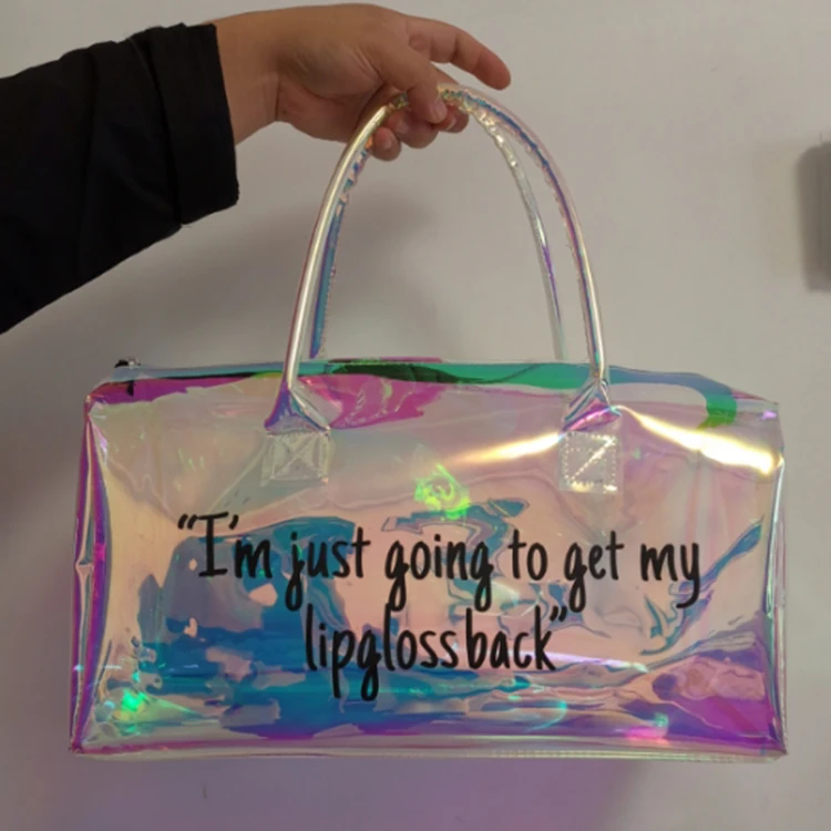 

Hologram clear pvc travel bag pvc duffle bag gym duffle bag, Customers' requirement