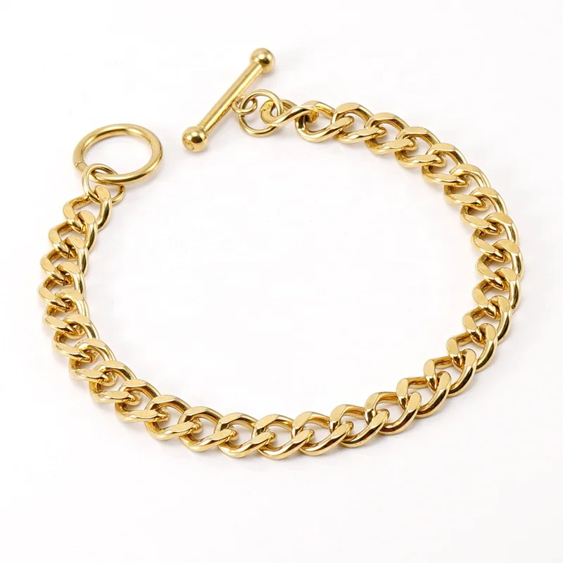 

Wholesale Custom PVD 18K Gold Plated Stainless Steel Jewelry 8MM Miami Cuban Link Curb OT Clasp Link Chain Necklace and Bracelet