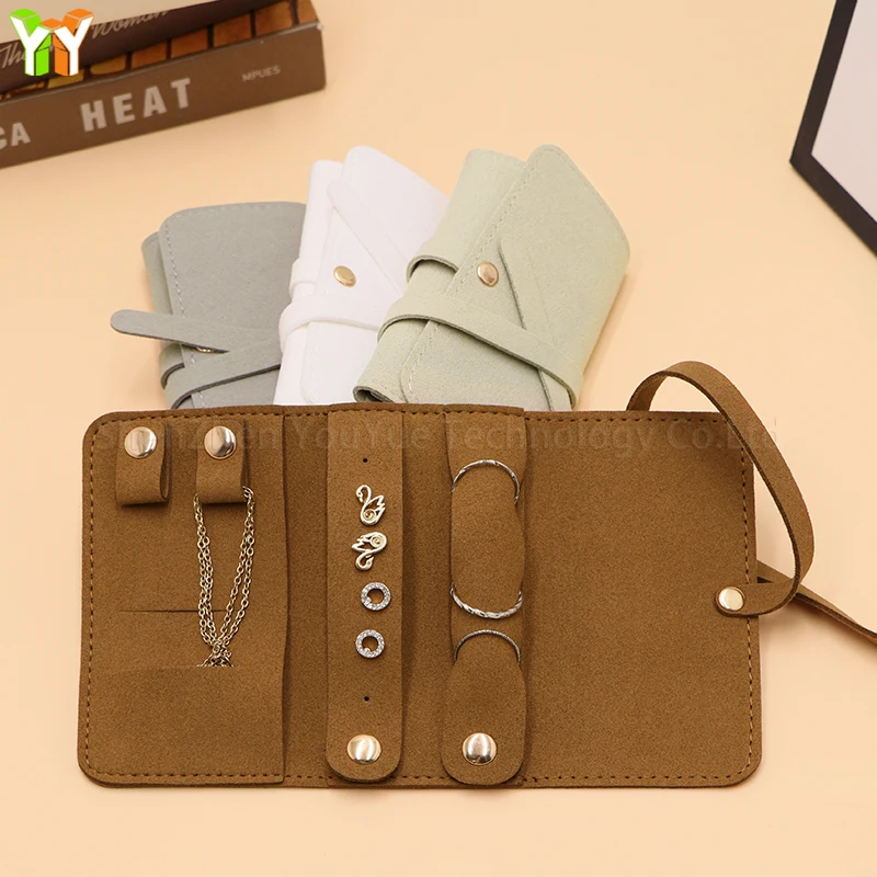 YY Microfiber Jewelry Storage Roll Travel Organizer Roll-up Bag Convenient Storage for Your Valuable Jewelry Cases