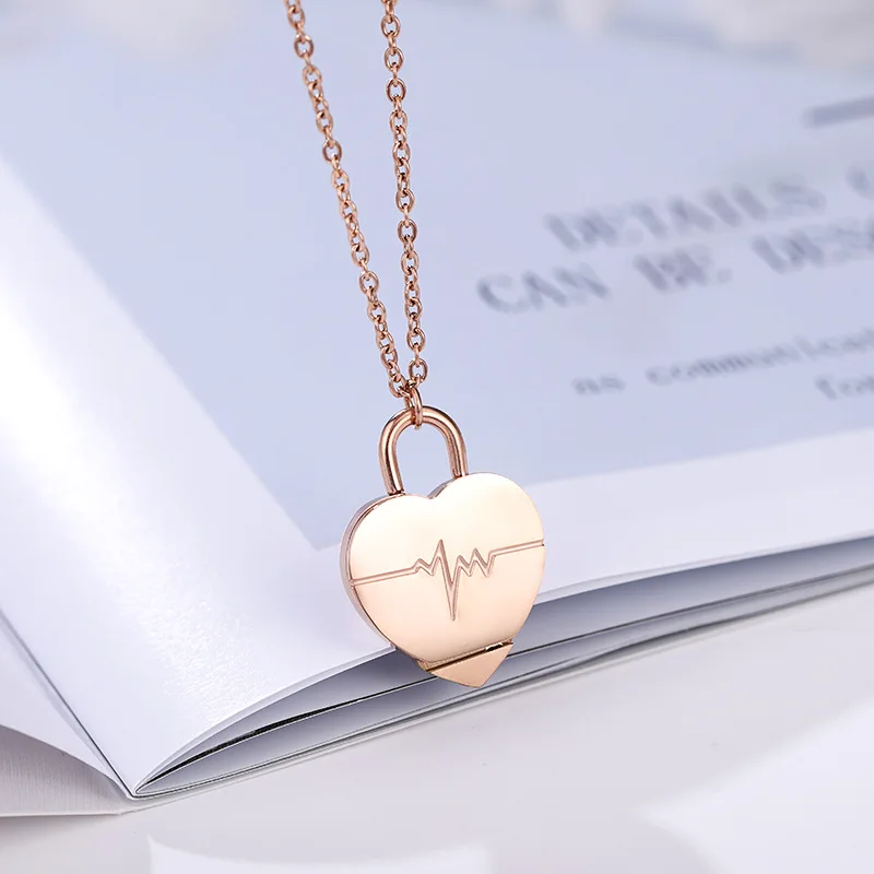 

Creative Heart Shaped 316 Titanium Stainless Steel Heart Locket QR Code Love Party Valentine Gift Choker Necklace, As the picture