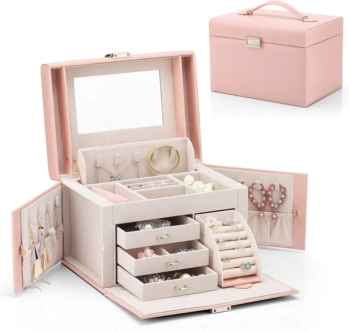 

Beauty Medium Jewelry Box Faux Leather Jewelry Organizer