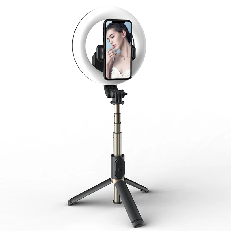 

Hot Sale Q07 6 Inch Portable Flexible Selfie Stick with Tripod Stand Ring Light, Black