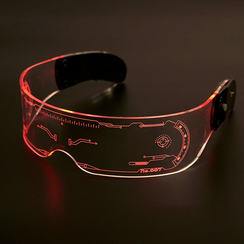 

2021LED Luminous Glasses 7 Colors Cyberpunk Visor Glasses Light Up Glasses for Christmas Halloween Party Bars, Multi colors