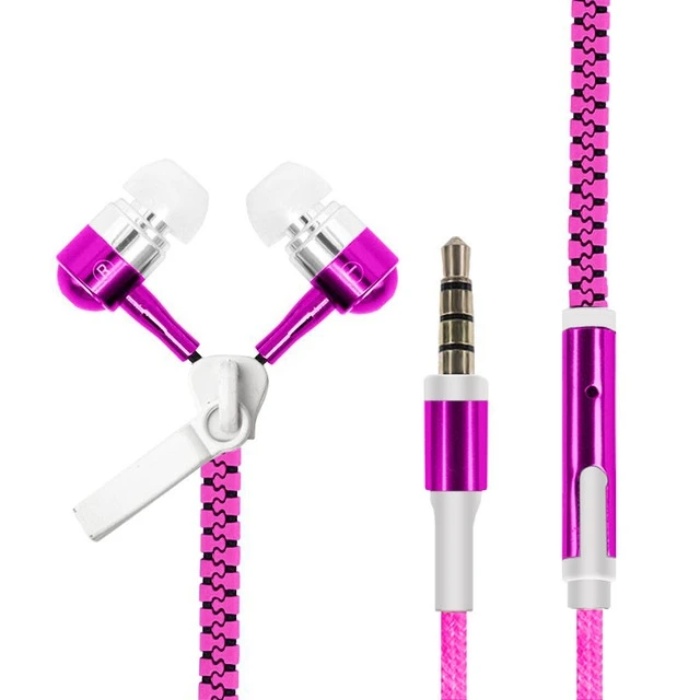 

Glowing Zipper Sport Music Wired Earphones Super Bass Sound Headphones In-Ear Sport Headset for 3.5mm Jack Phones