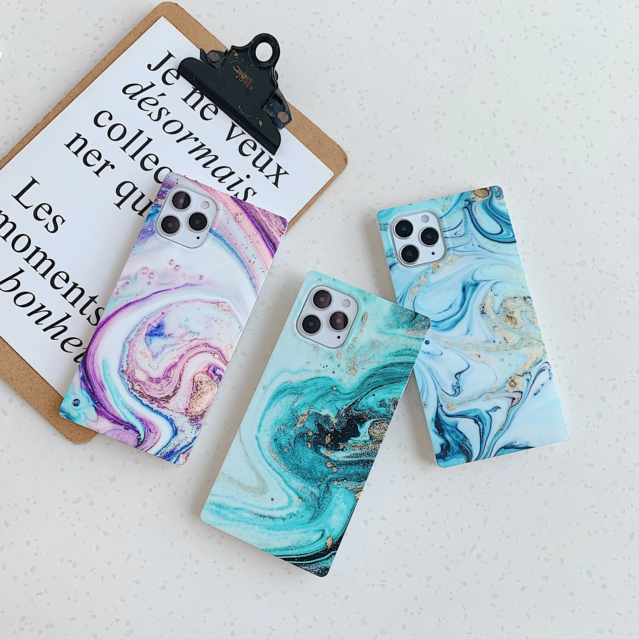 

Square Marble Cell Phone Case For Iphone 12 11 Pro Max xsmax