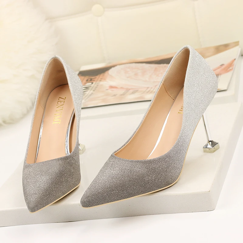 

Gradient Starry Women Pumps Shoes Sexy Stiletto High Heels Ladies Block Heels