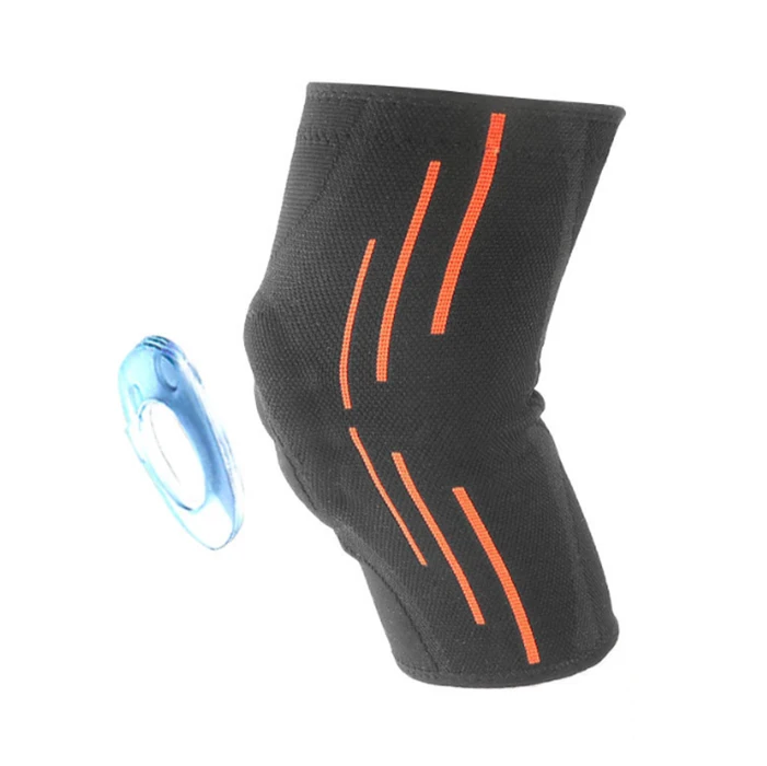 

Knee Brace with Silicone Pad and Elastic Metal Side Bars - Compression Sleeve for Running, Black