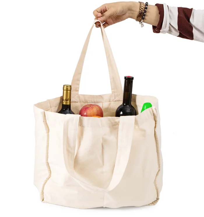 

Cotton compartment shopping bag supermarket fruit and vegetable cotton bag polyester-cotton portable canvas shopping bag