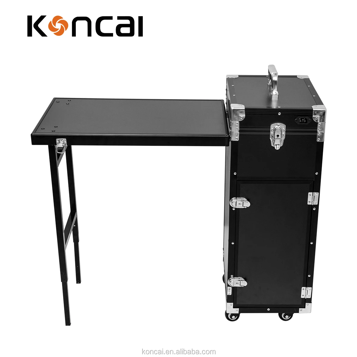 Rolling Manicure Table Nail Desk Workstation With 4 Drawers Mirror