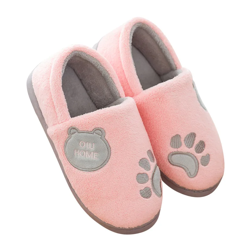 

Autumn winter home cotton slippers postpartum month thick bottom lovely bag with lovers non-slip winter