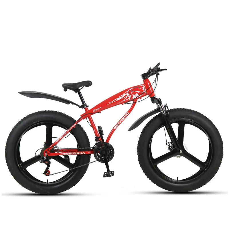 

New Arrival 4.0 Fat Tire Snow Bike 26 Inch 21,24,27 Speed Mountain Bike Wholesale 3 Spokes Wheel Beach Bicycle