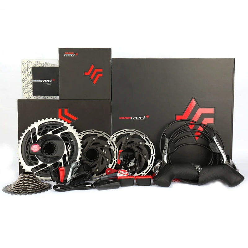 

Original SRAM Red AXS Road bike Electronic Wireless Groupset Cassette Chain Crankset Disc with dynamometer 2*12 speed