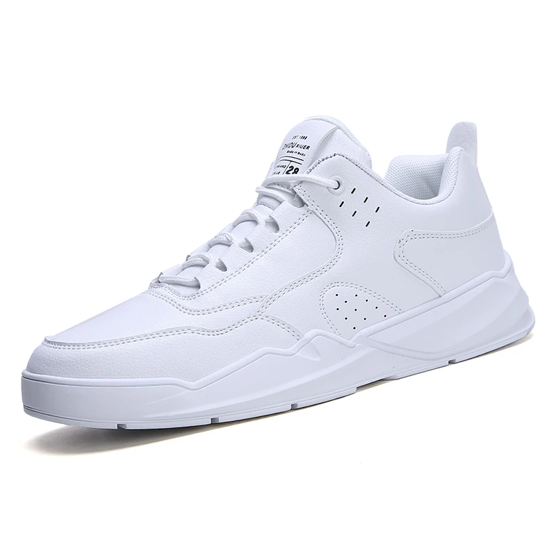

2020 Hot Sale Men White Leather Casual Sneakers Fashion Trend Walking Shoes
