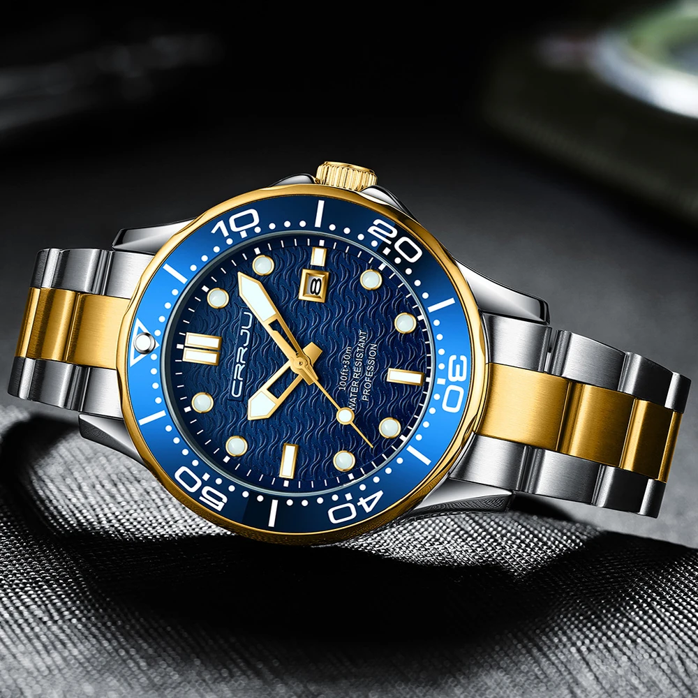 

Fashion brand luxury dropshipping stainless steel back luminous Japan quartz watch for man orologi, 5colors
