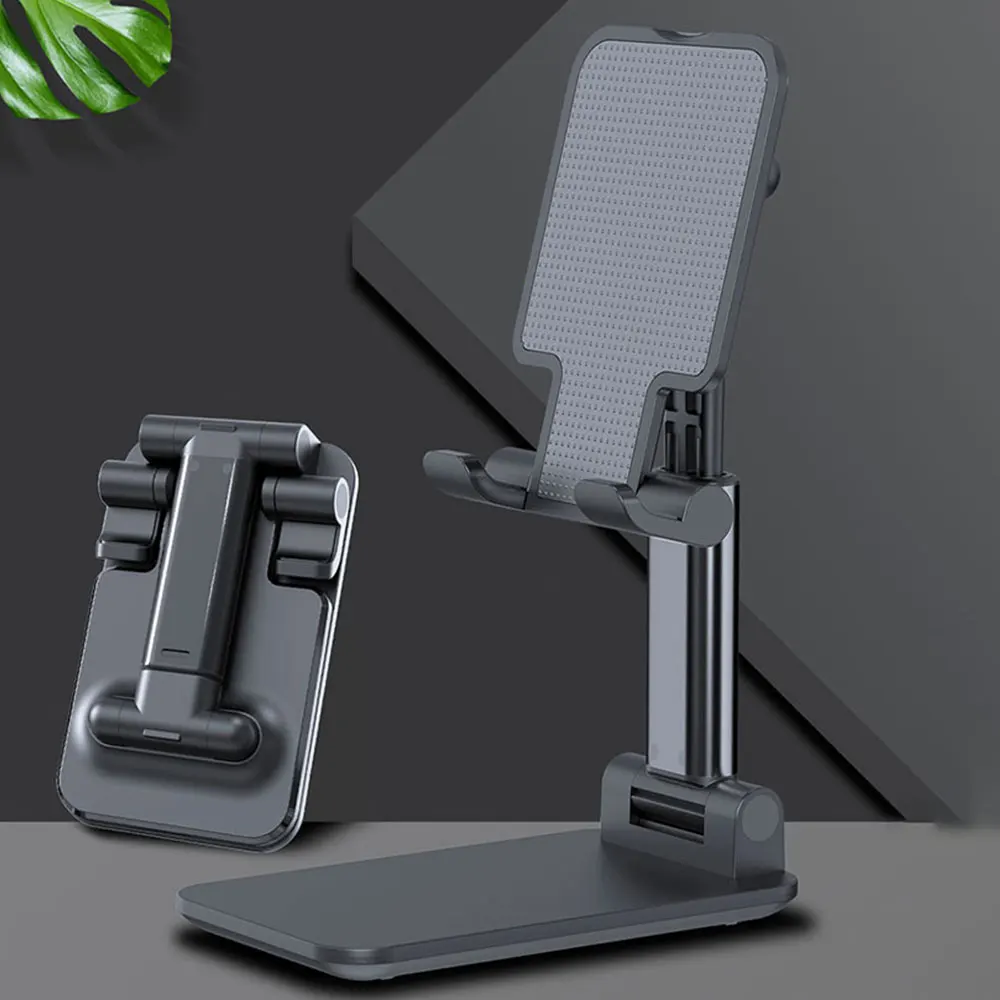 

Free Shipping 1 Sample OK Desktop Universal Smartphones Tablets Adjustable Foldable Phone Holder Stand Mobile Phone Bracket, Black siliver