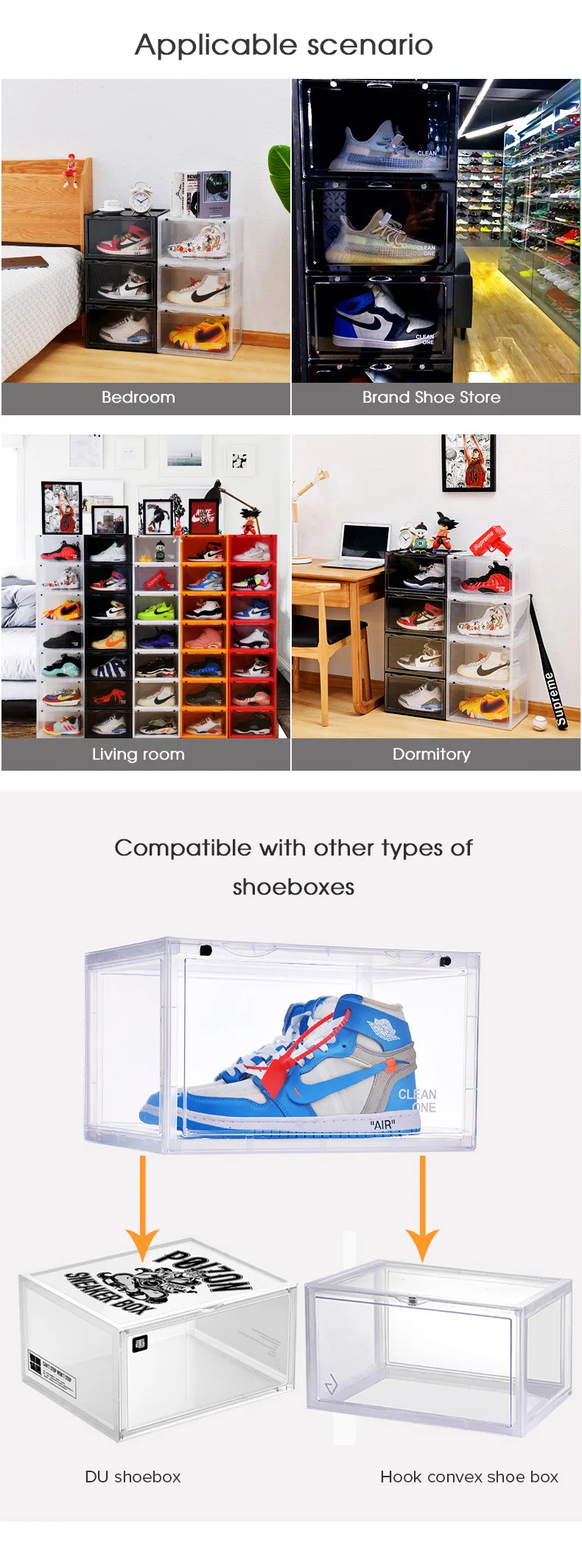 plastic sneaker cases on Drop Front Acrylic Clear Stackable Storage Transparent Shoe Box Plastic Sneaker Storage Container Magnetic Display Case Buy Sneaker Storage Shoe Box Storage Stackable Shoe Box Transparent Shoe Box Sneaker Stackable Storage Drop Front