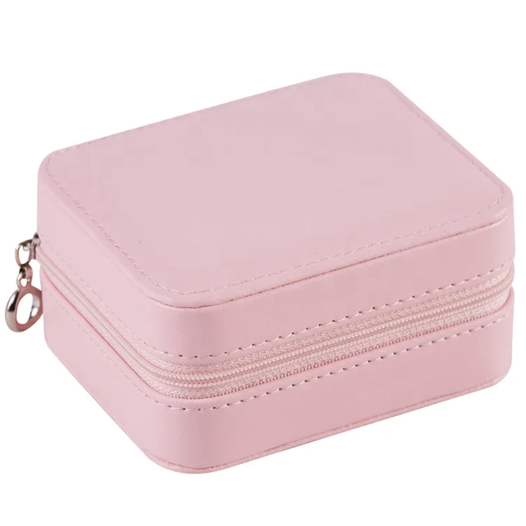 
2020 Pu Leather Small Luxury Jewelry Box Travel Jewelry Organizer Portable Jewellery Box With Mirror 