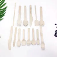 

Disposable Biodegradable FDA 140mm 160mm Birch Wooden Cutlery Wooden Spoon