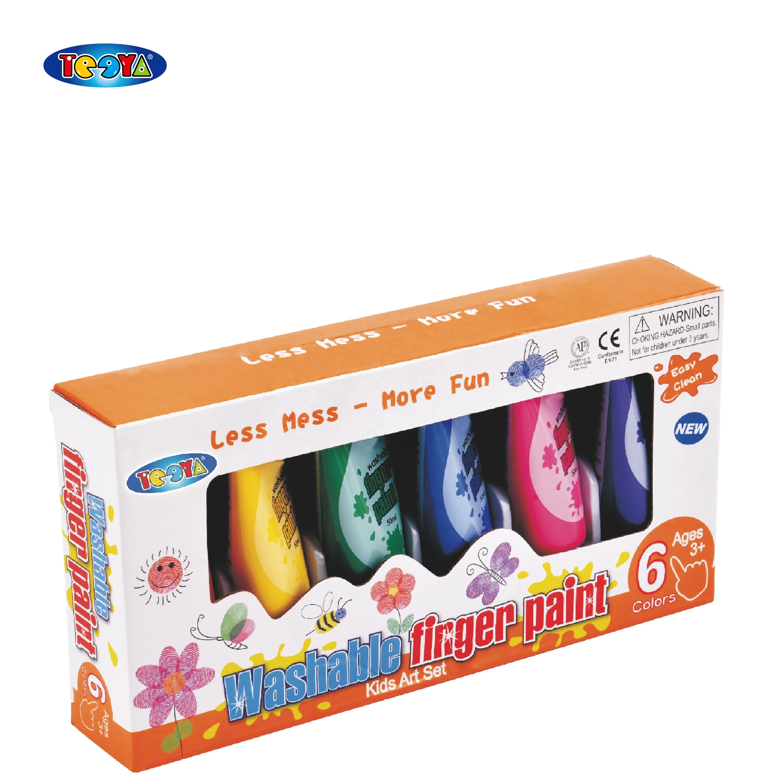 
6 COLOR 35ML FINGER PAINT SET IN WINDOW BOX 