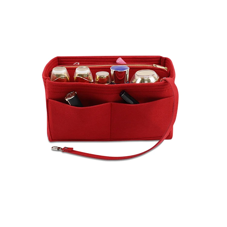 

Ladies's Felt Purse Cosmetic Bag Insert Organizer Tote Bag with Zipper Wholesale