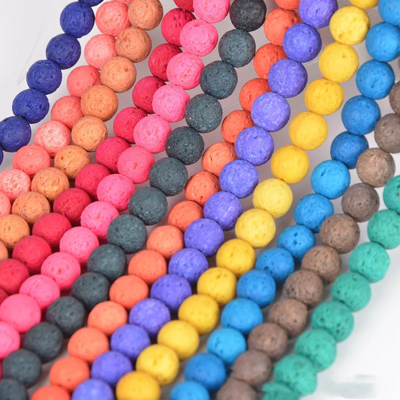 

DIY Handmade Beads 8mm Natural Colored Lava Stone Beads