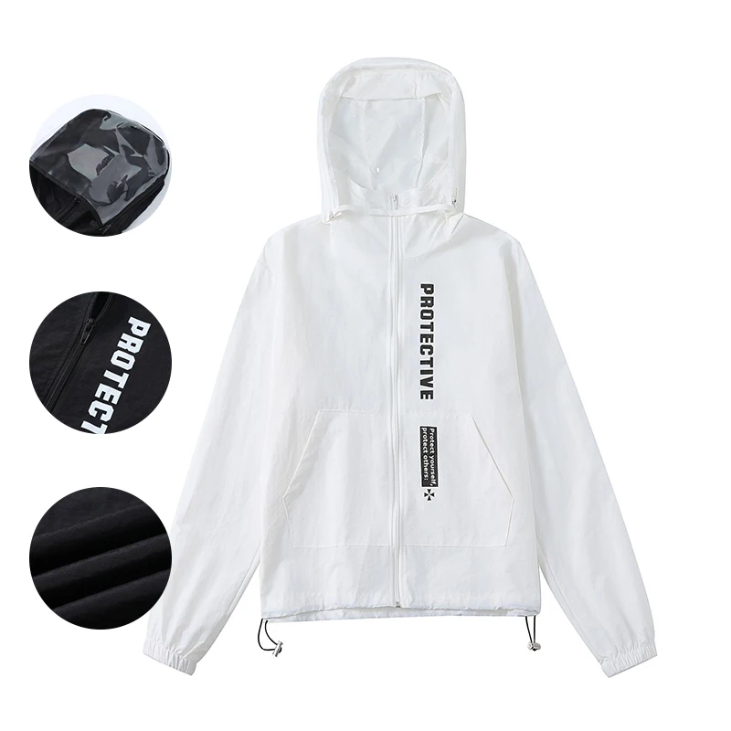 

Best Transparent Face Masking Unisex Dustproof Hooded Zipper Closure Isolating Waterproof Jacket With Detachable Clear Baffle