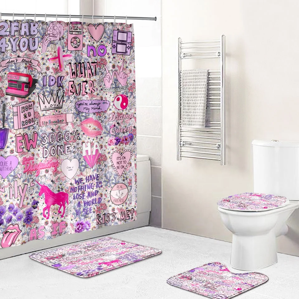 Wholesale customized children's cartoon logo bath curtain digital printing bath curtain set
Wholesale customized children's cartoon logo bath curtain digital printing bath curtain set