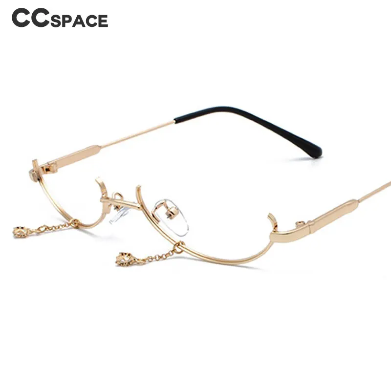

48023 No Lens Glasses Frames Metal Half Frame Women Optical Fashion Computer Glasses
