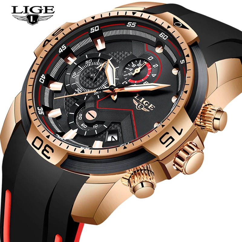 

2020 LIGE New Mens Watches Top Luxury Brand Men Unique Sport Watch Men Quartz Date Clock Waterproof Wristwatch Relogio Masculino