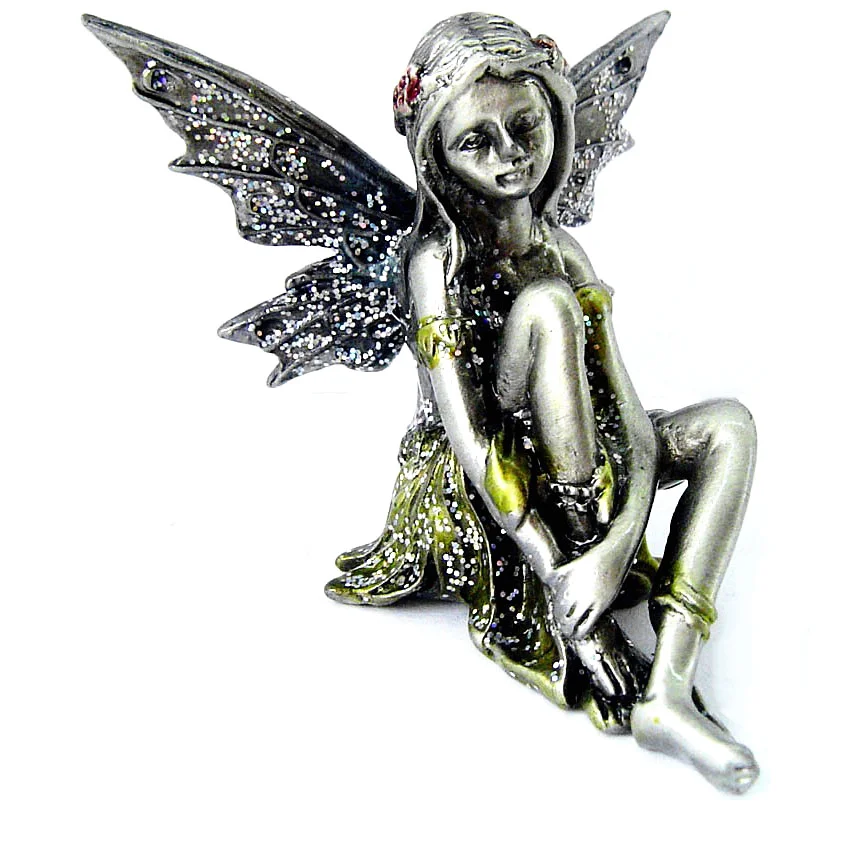 Pewter Fairy offers On Bubbled Glass Art Ball Paperweight