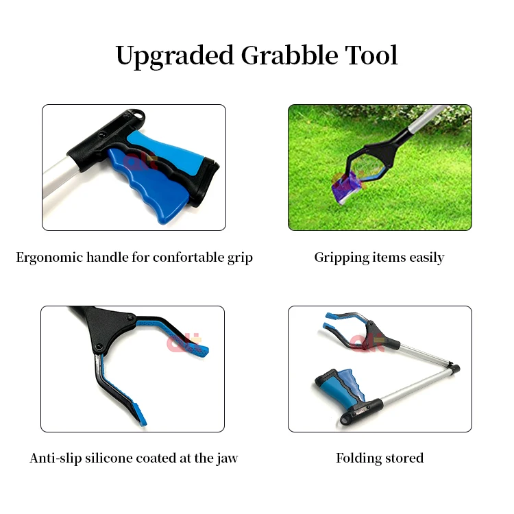 garbage forceps pick up tool reacher grabber aluminum litter pickers,aluminum reacher grabber tool cat trash litter picker tool