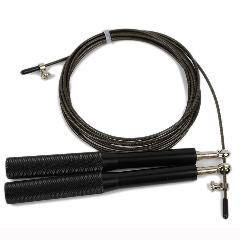 High Fast Speed Rope Wire Rope Jump Skipping Black Rope Aluminum Handle Adjustable Steel For