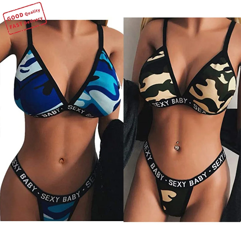 

GQ2388 2021 new arrivals underwear camouflage bikini sexy lingerie underwear fashionable fun women's panties, Picture
