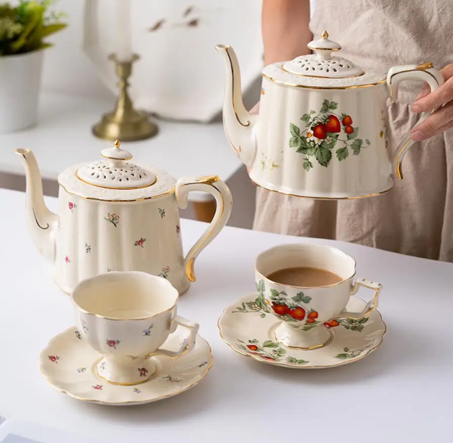 

CTS-074 ceramic Floral and birds afternoon tea set coffee with cake stand for wedding, As picture show