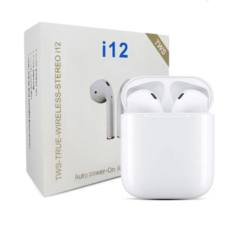 

Hot Sale I12 Touch Control Headphones TWS Headsets True Wireless Stereo Sports Earbuds Mini i12 In Ear Earphone, White