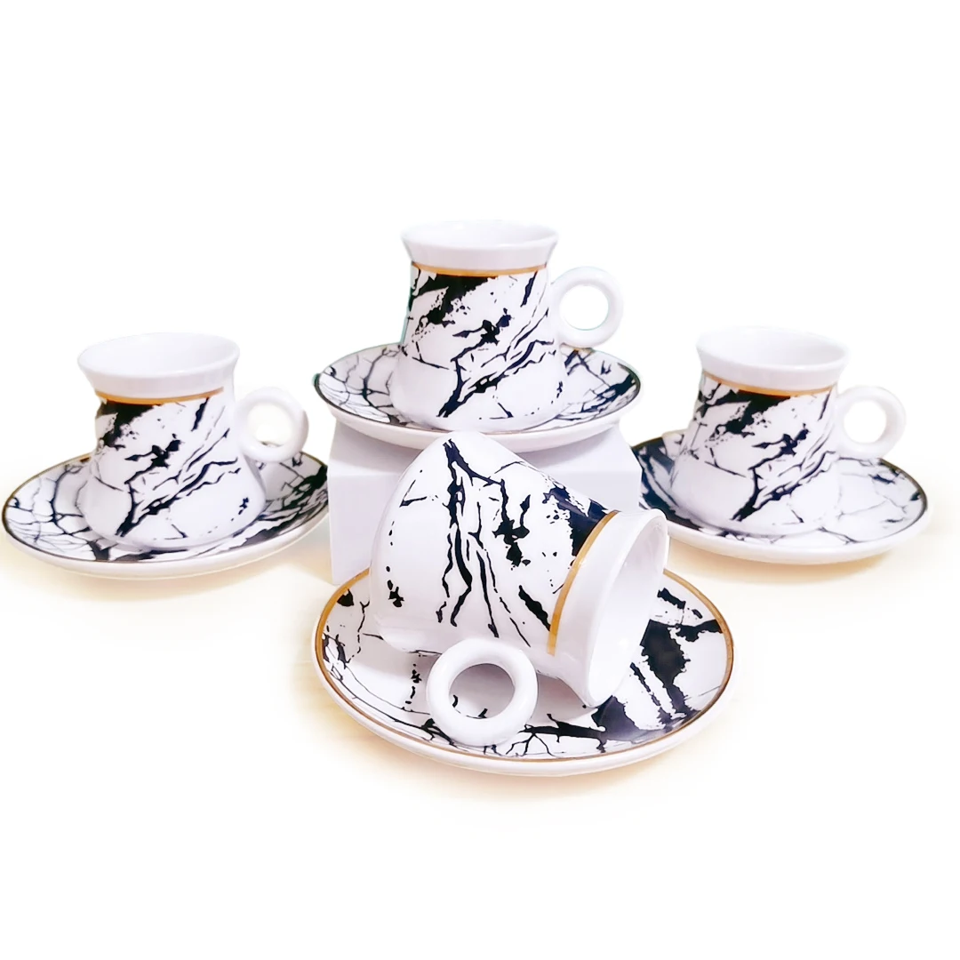 

New Design Turkish Coffee Cup and Saucer Set 12pcs Espresso Cup With Gift Box Packing, Multicolor