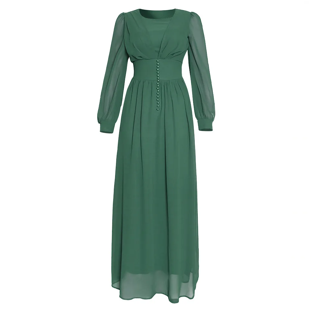 

2021 Casual Muslim Clothing Bandage Kaftan Dress Large Size women clothing muslim
