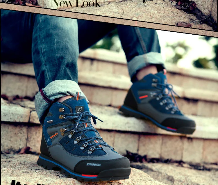 
2020 Suede PU Leather Anti Slip Water-proof Outdoor Safety Work Boot Hiking Shoes For Men 